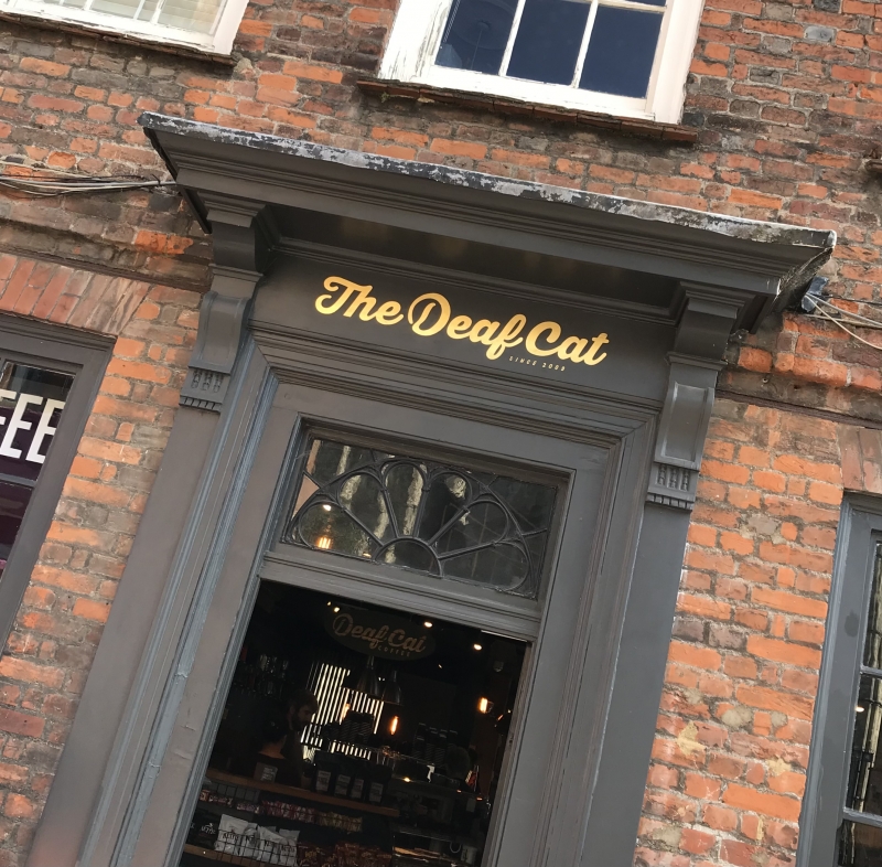 The Deaf Cat Coffee Bar entrance, Rochester