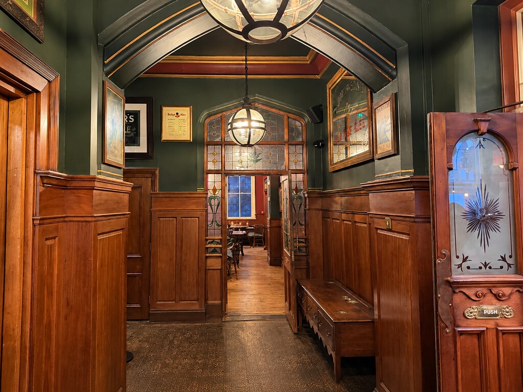 Photograph taken during the Leeds Briggate Beer and History Walk